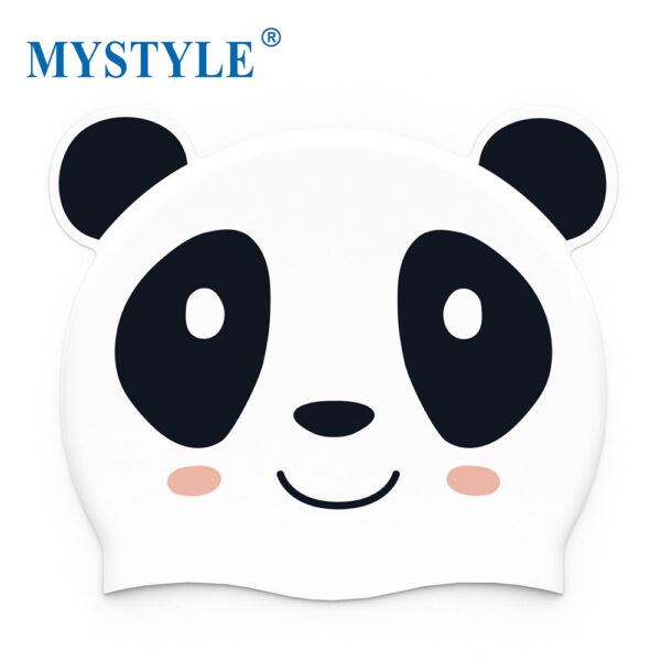 Kid’s Panda Cartoon Silicone Swimming Caps