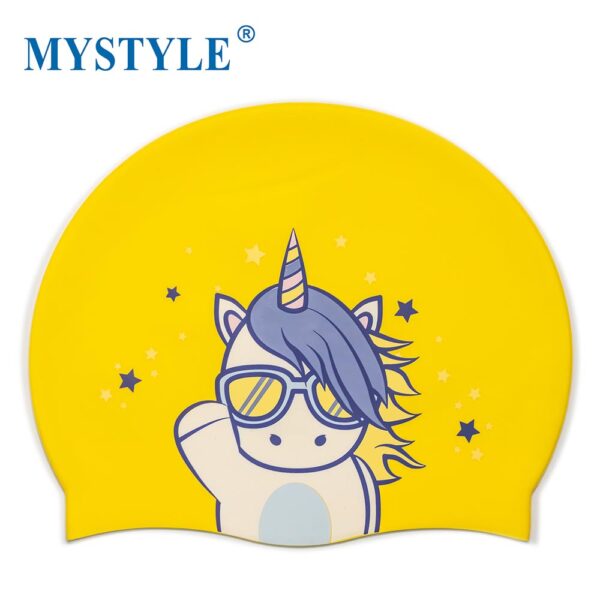 Printed Designs Silicone Swimming Caps For Adults Unicorn