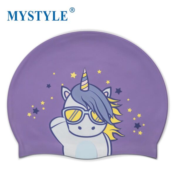 Printed Designs Silicone Swimming Caps For Adults Unicorn - Image 5