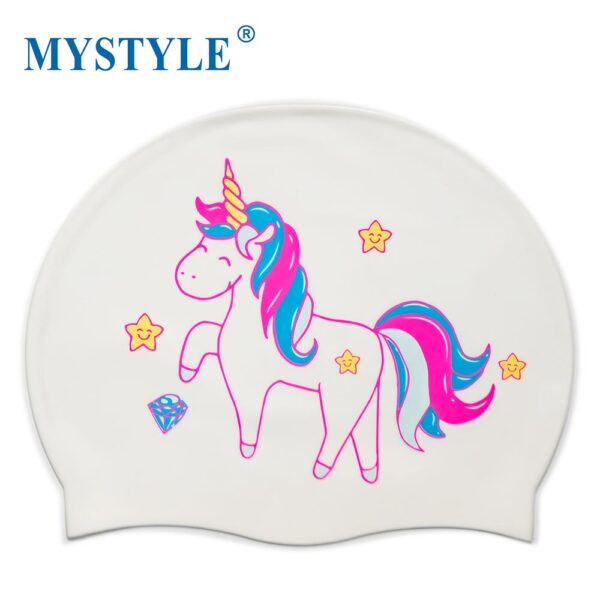 Printed Designs Silicone Swimming Caps For Adults Unicorn - Image 4