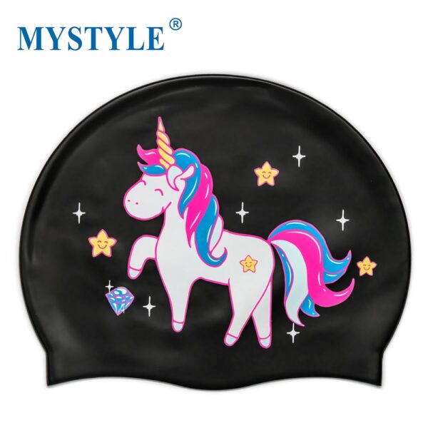 Printed Designs Silicone Swimming Caps For Adults Unicorn - Image 3