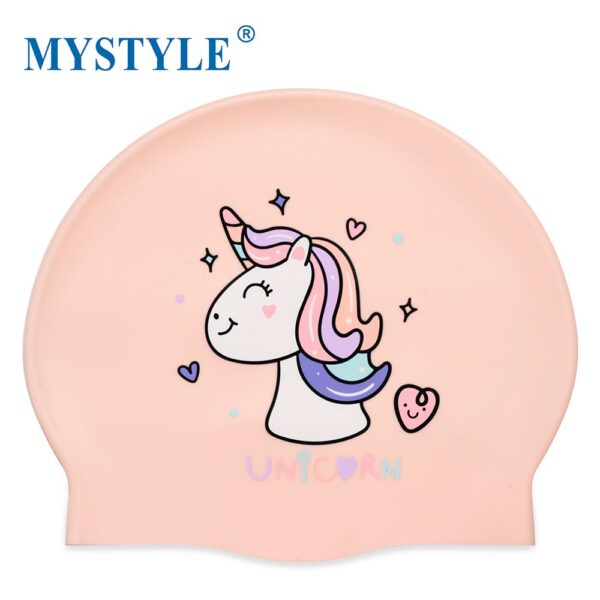 Printed Designs Silicone Swimming Caps For Junior Unicorn - Image 4