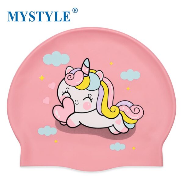 Printed Designs Silicone Swimming Caps For Junior Unicorn - Image 8