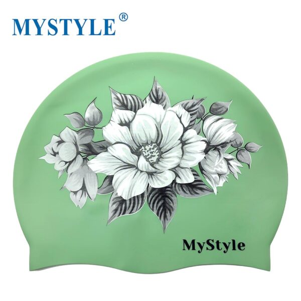 Printed Designs Silicone Swimming Caps For Adults Flora - Image 8