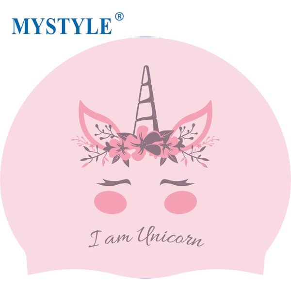 Printed Designs Silicone Swimming Caps For Junior Unicorn - Image 6